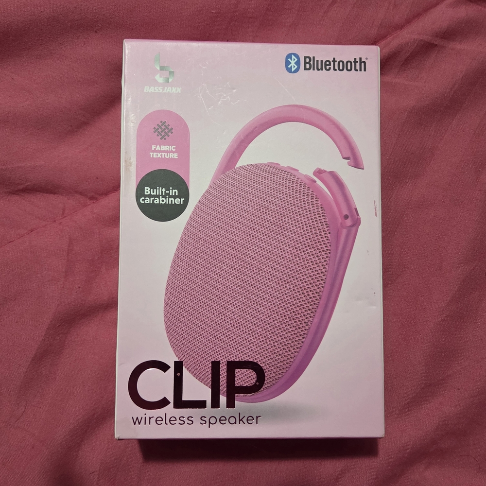 Pink Bluetooth Clip Speaker